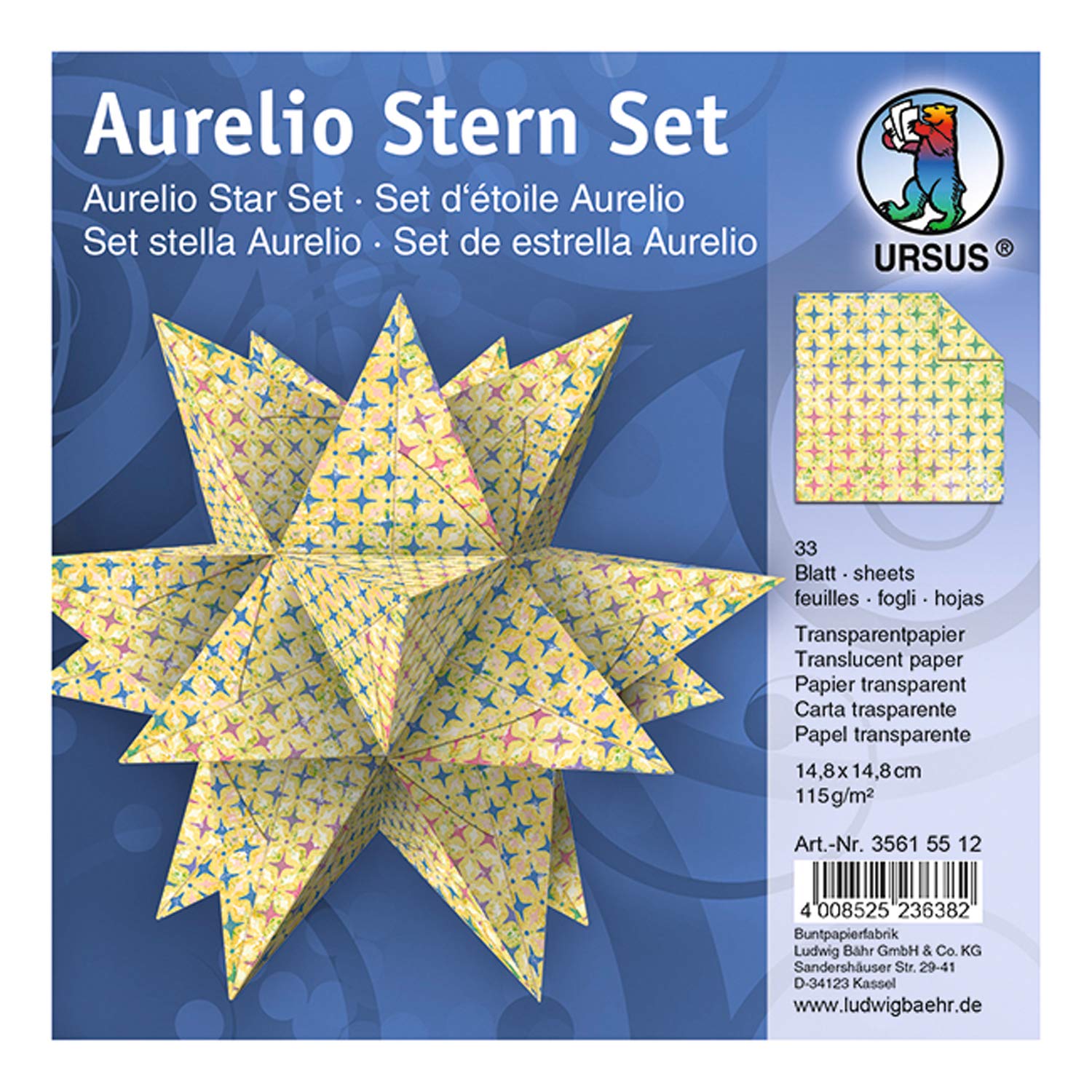 ursus-aurelio-stern-paradiso-faltbl-tter-gelb-33-blatt-transparentpapier-14-8-x- image 1