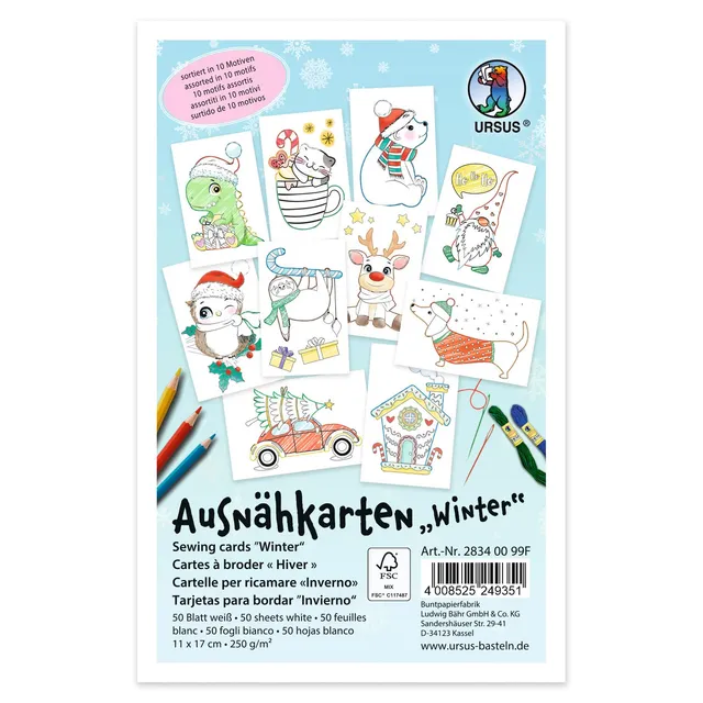 ursus-ausn-hkarten-f-r-kinder-winter-50-stickkarten-11-x-17-cm image 1