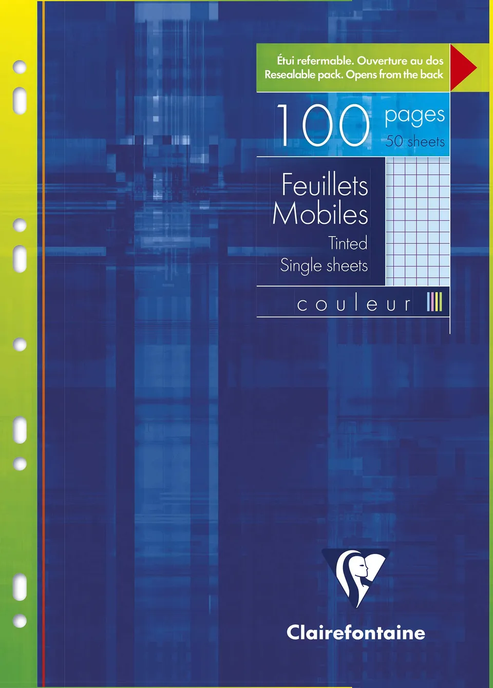 clairefontaine-ringbucheinlagen-a4-kariert-90g-blau-50-blatt image 1