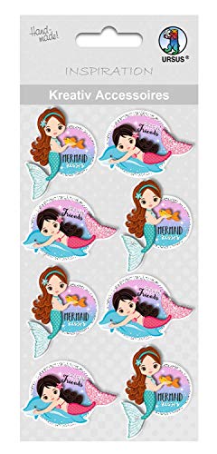 ursus-564000354f-kreativ-accessoires-meerjungfrau-1-selbstklebend-mermaid-8-st-c image 2
