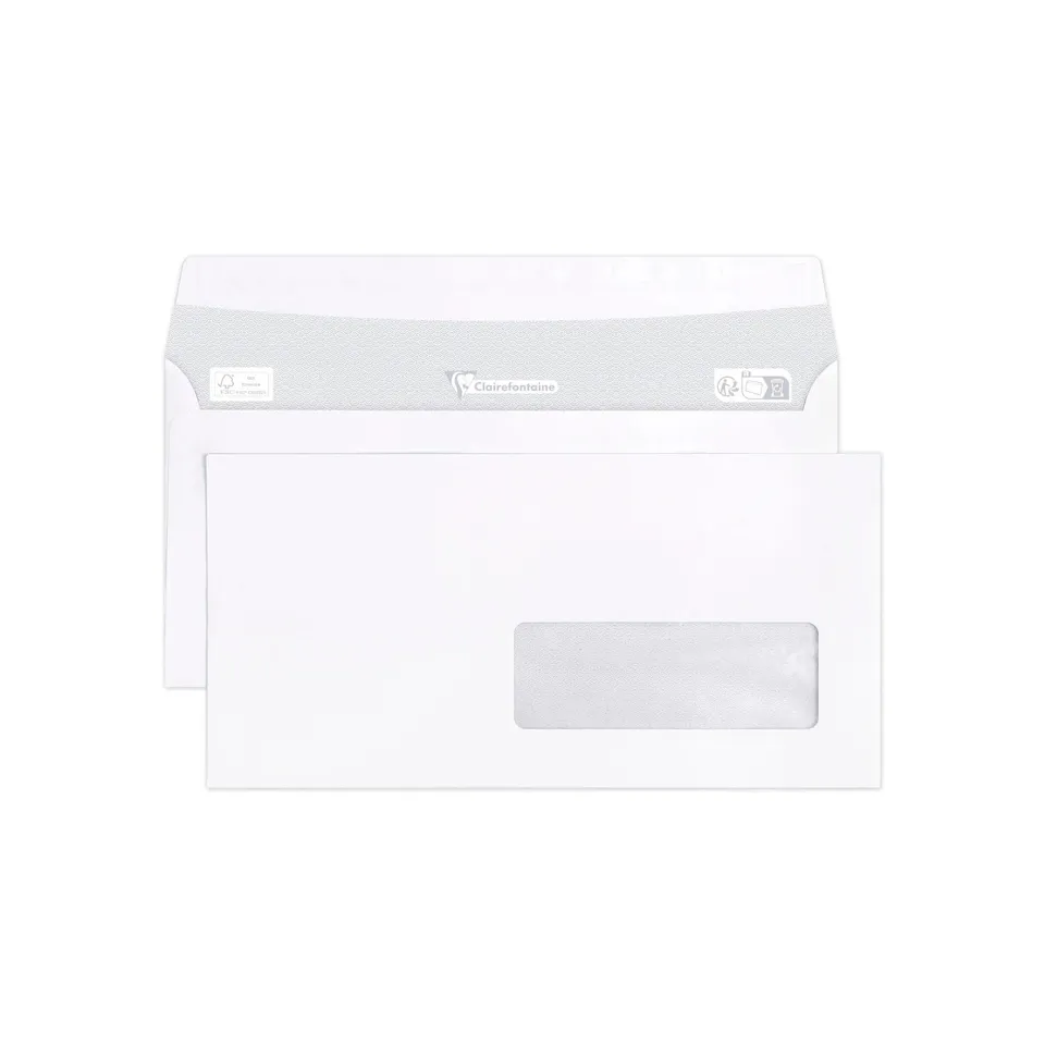 clairefontaine-109055c-umschl-ge-dl-110x220-mm-selbstklebend-90-g-wei-mit-fenste image 1