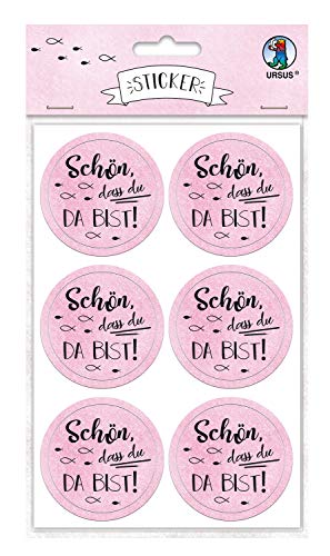 ursus-sticker-sch-n-dass-du-da-bist-rosa-selbstklebende-deko-sticker-ca-4-8-cm-2 image 5