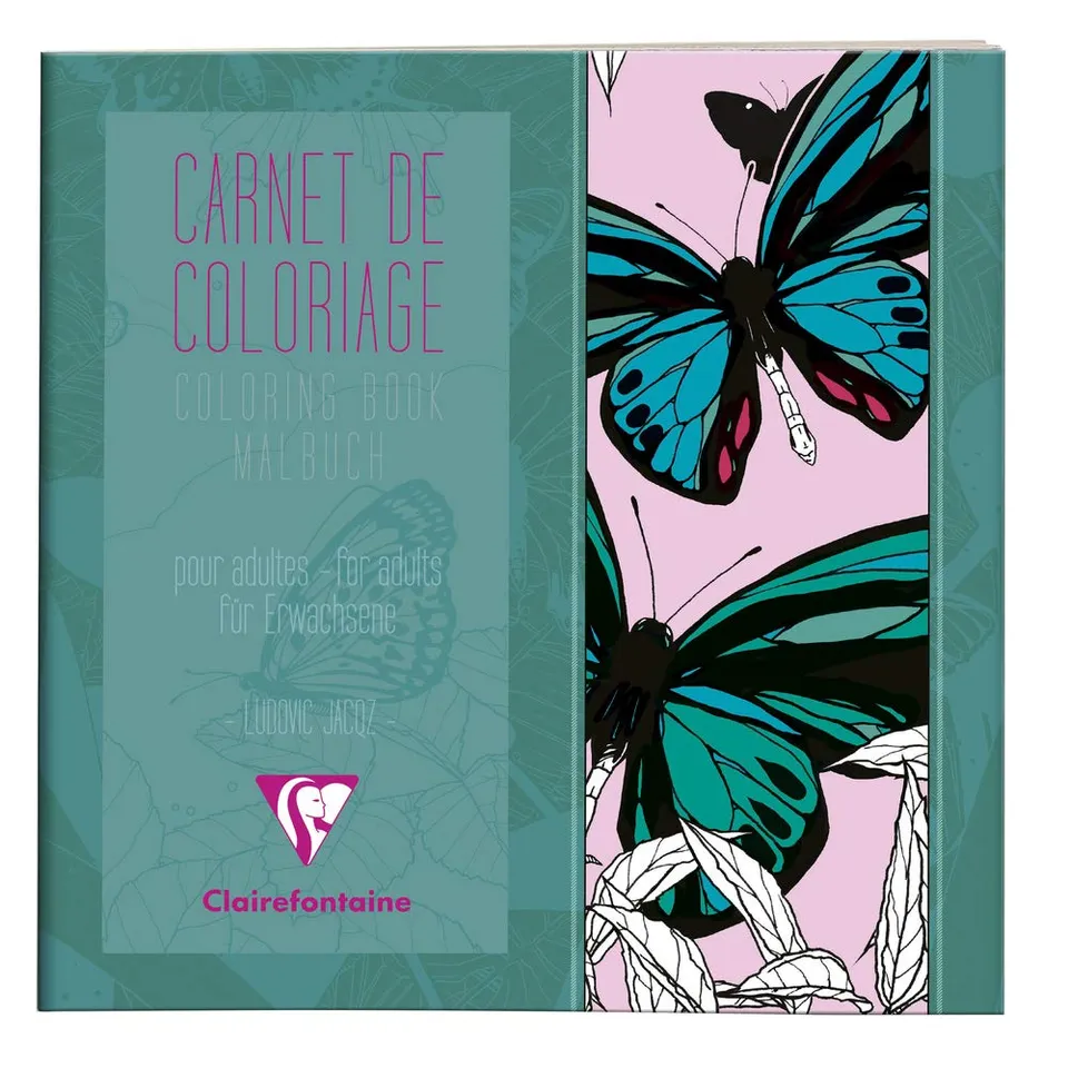 clairefontaine-97507c-malbuch-f-r-erwachsene-schmetterlinge-20x20-cm-36-muster image 1