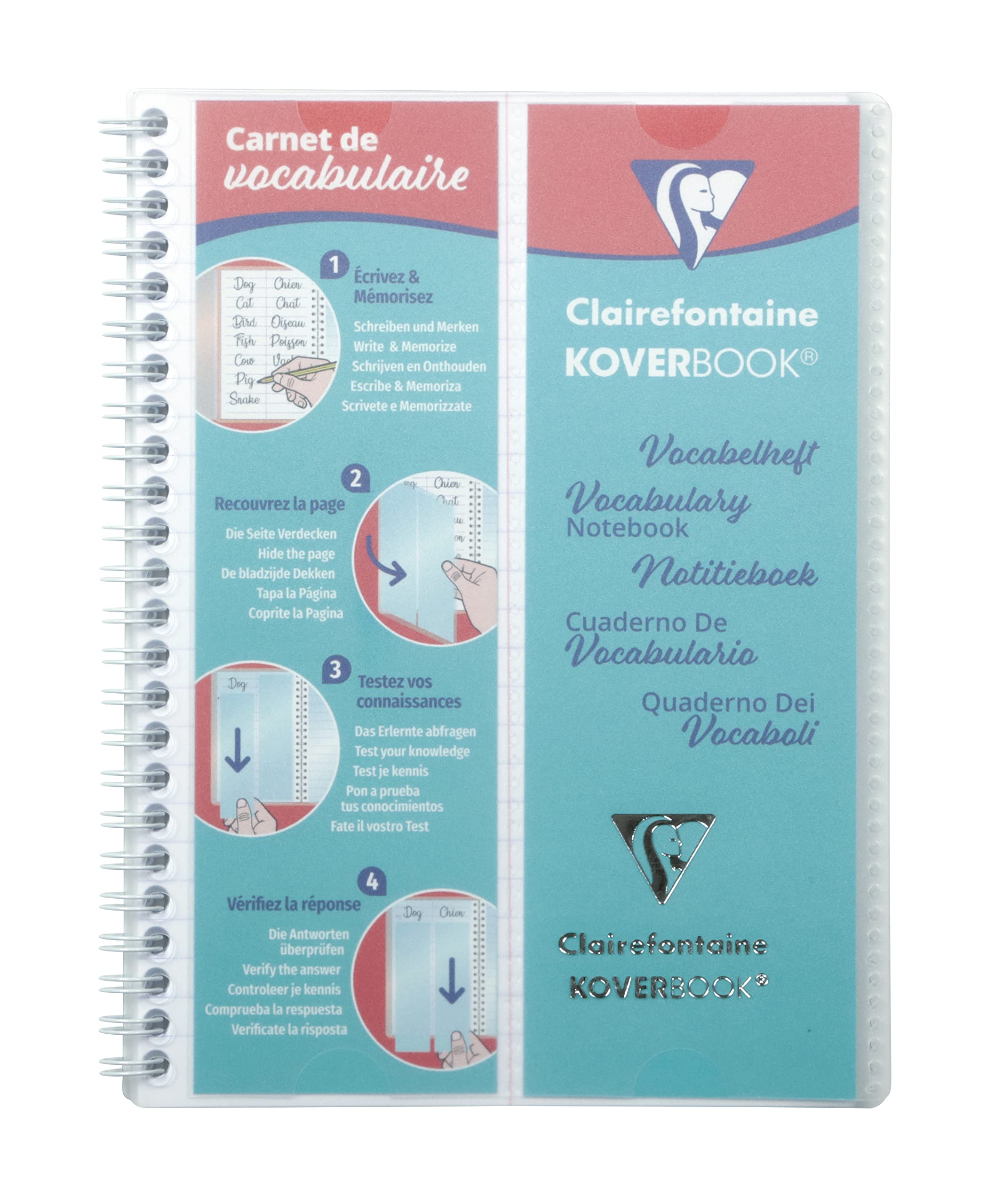 clairefontaine-161820c-koverbook-vokabelheft-a5-50-blatt-liniert-mit-mittelstric image 1