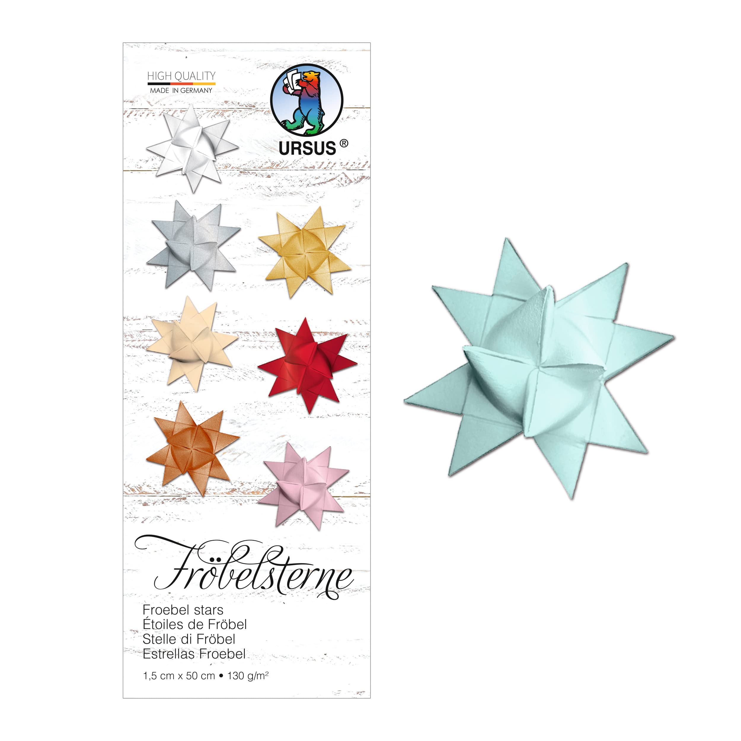 ursus-3210036-papierstreifen-f-r-fr-belsterne-t-rkis-1-5-x-50-cm-80-streifen-f-r image 1