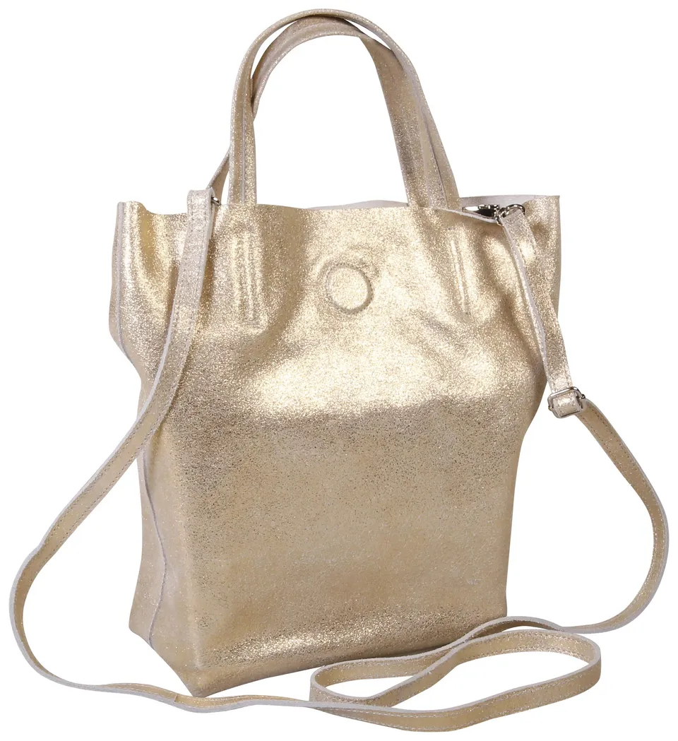 clairefontaine-tasche-plume-rund-aus-lammwildleder-perlmutt-effekt-gold-25x16-5x image 1
