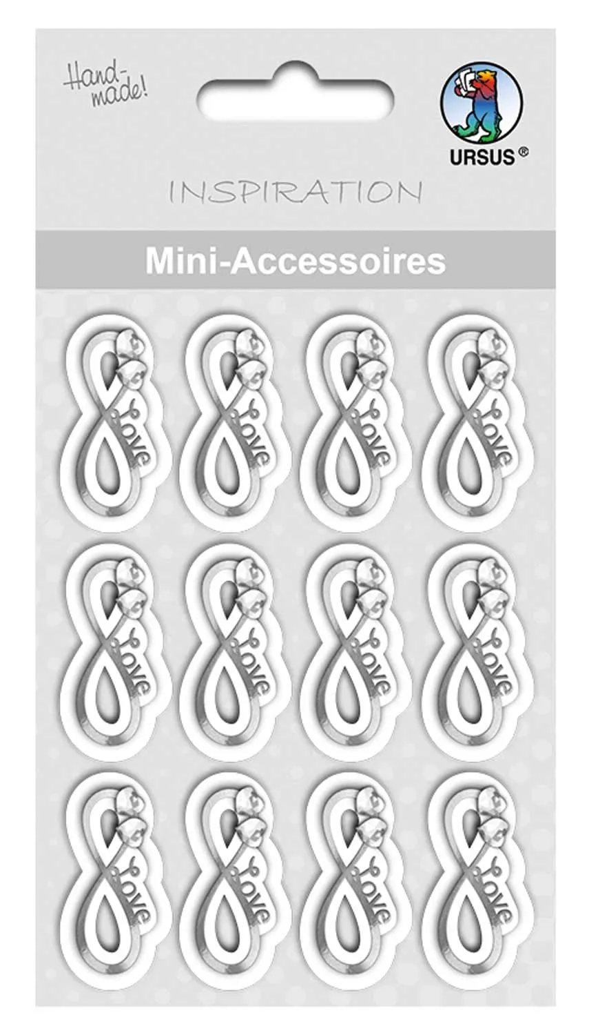 ursus-mini-accessoires-eternity-silber-12-st-ck-infinity-mit-herz-love image 1