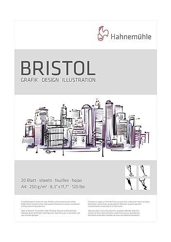 hahnem-hle-bristol-block-din-a4-20-blatt-250-g-m-glatt image 3