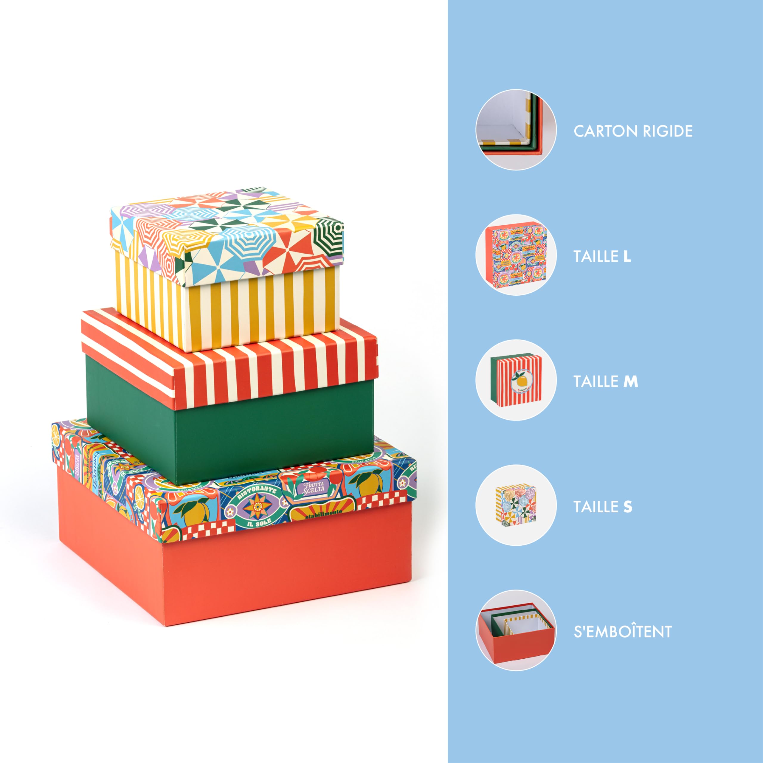 clairefontaine-dolce-amore-aufbewahrungsboxen-3er-set-quadratisch image 3