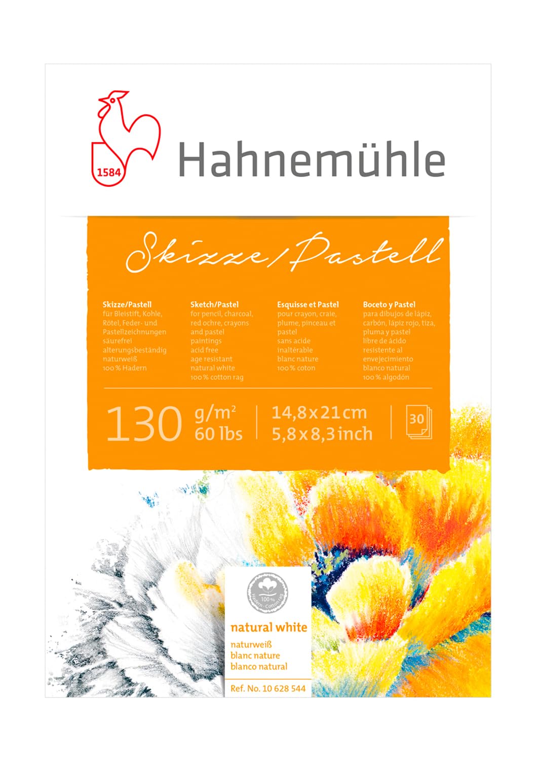 hahnem-hle-skizze-pastell-block-din-a5-130-g-m-30-blatt image 1