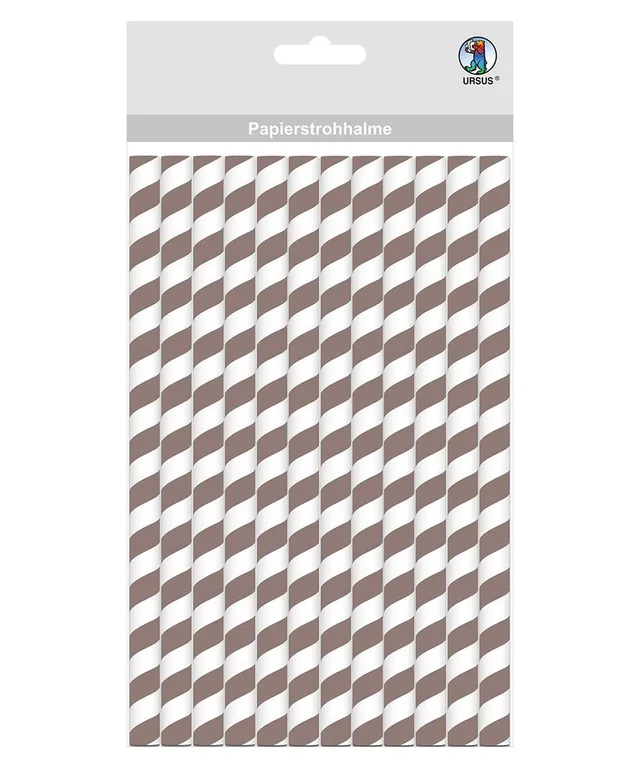 ursus-56770009-papierstrohhalme-mit-streifen-grau-l-19-5-cm-12-st-ck image 1