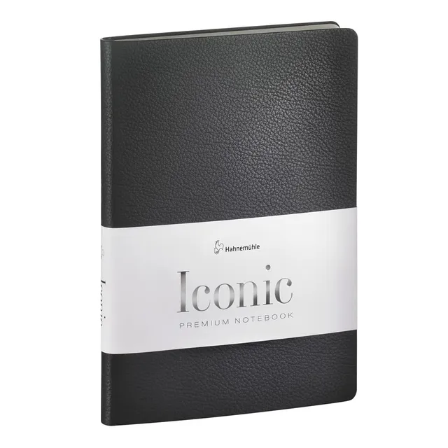 hahnem-hle-finenotes-iconic-notebook-a5-punktiert-100g-m-echtleder-schwarz image 1