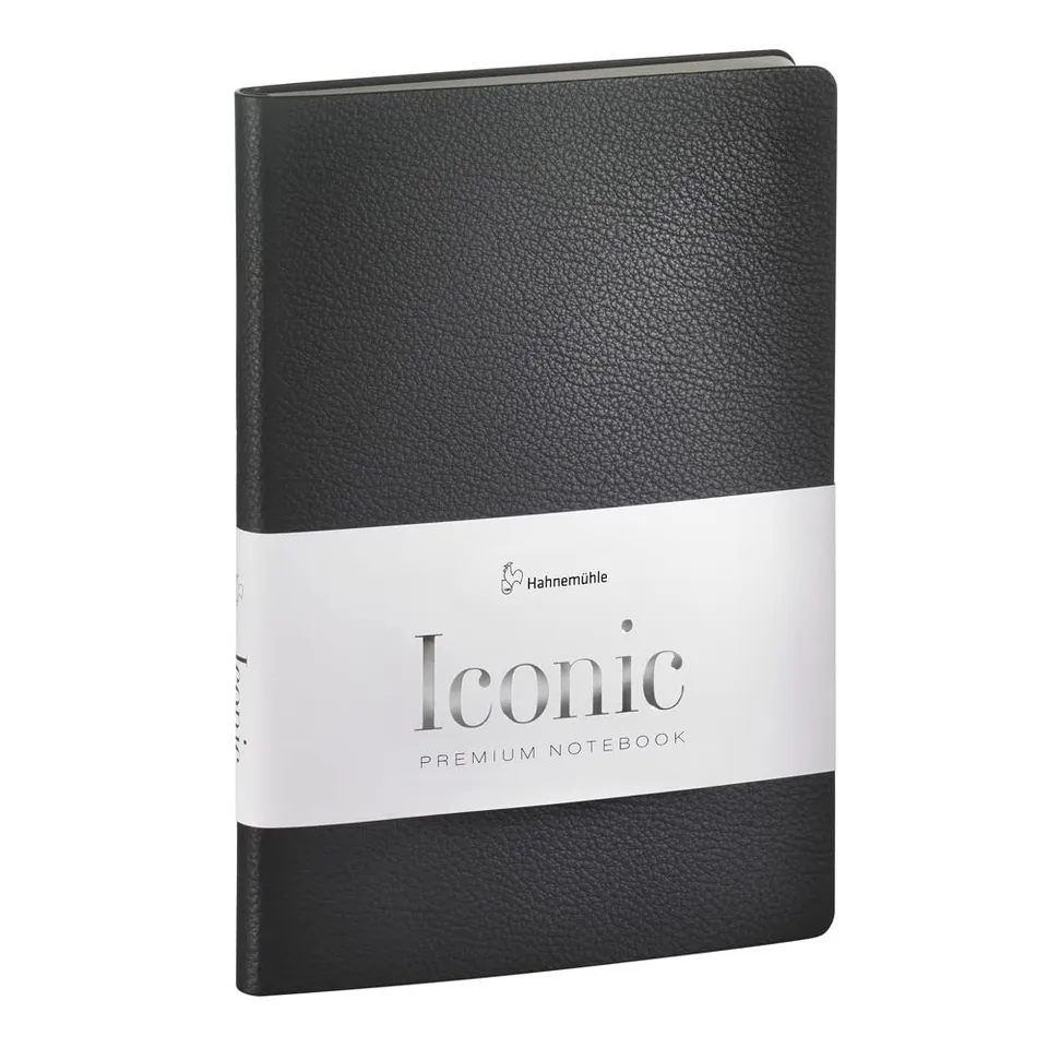hahnem-hle-finenotes-iconic-notebook-a5-punktiert-100g-m-echtleder-schwarz image 1