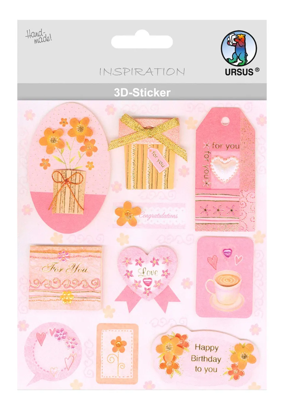 ursus-56420003-3d-sticker-everyday-motiv-03-selbstklebende-relief-sticker image 1