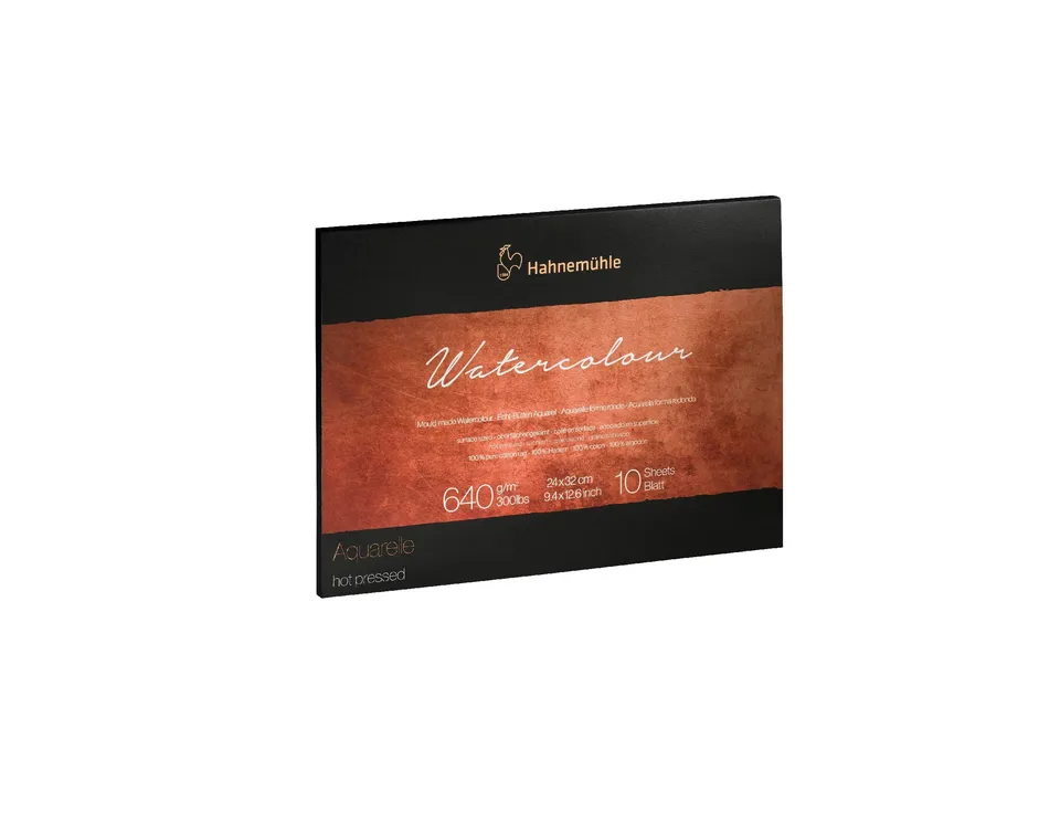 hahnem-hle-collection-aquarellpapier-hei-presse-640-g-m-24-x-32-cm-10-blatt-wei image 1