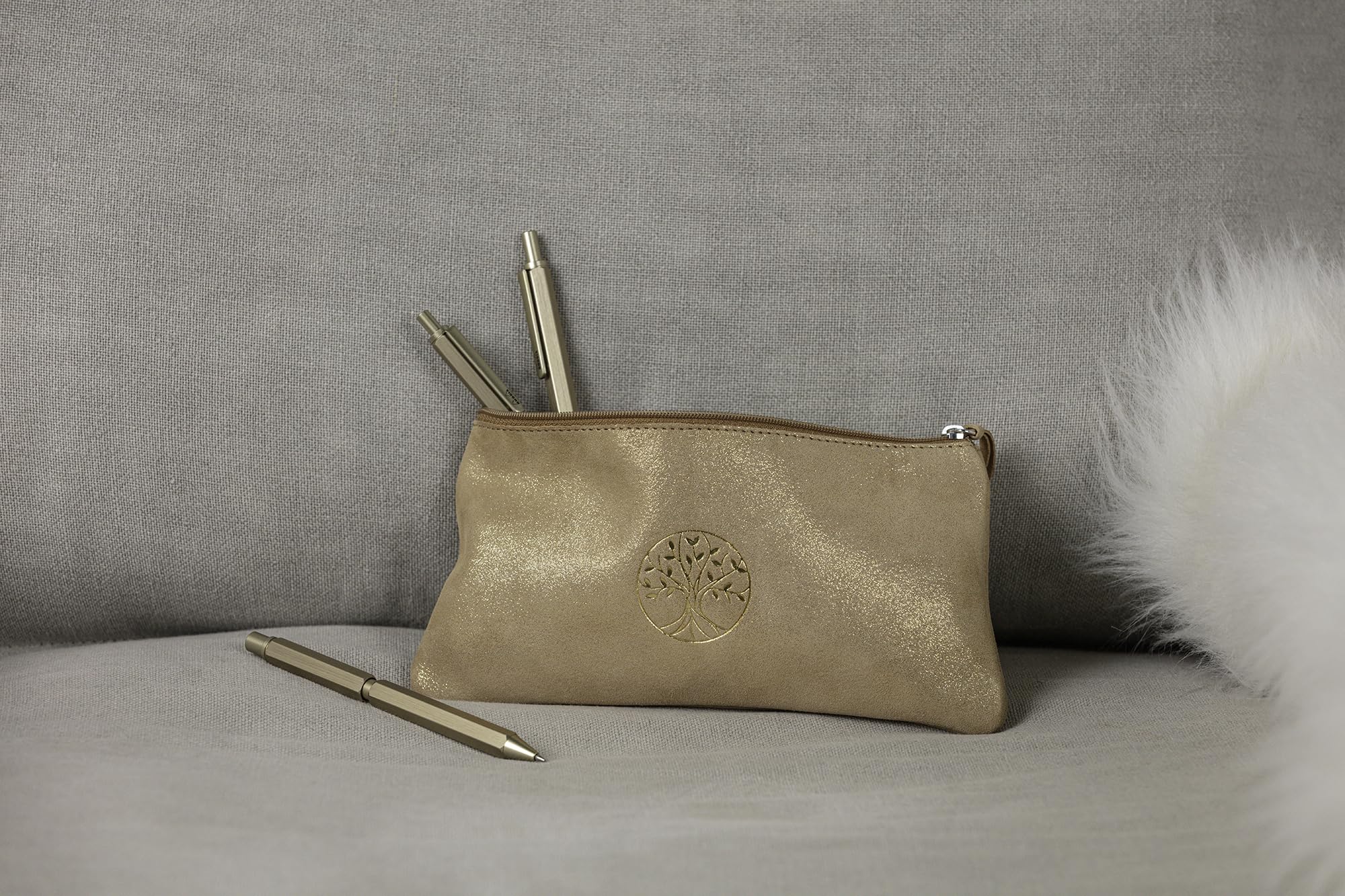 clairefontaine-inspire-116289c-schlamperm-ppchen-leder-22x11-cm-gold-baum-stanzu image 6
