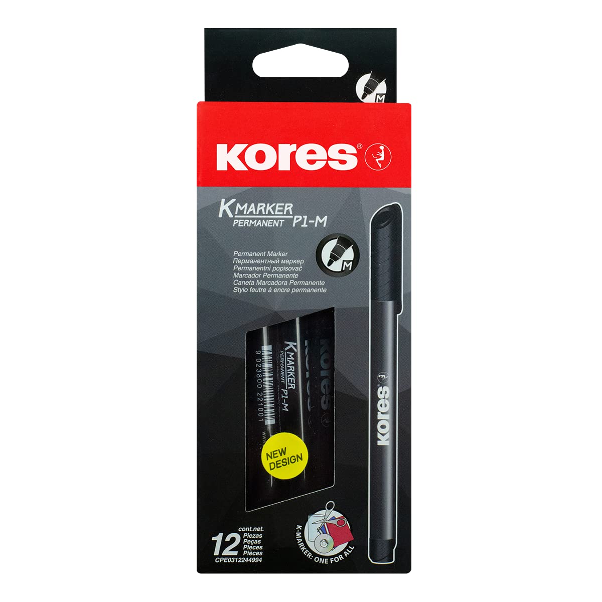 kores-k-marker-fine-m-permanentmarker-schwarz-12er-pack image 3