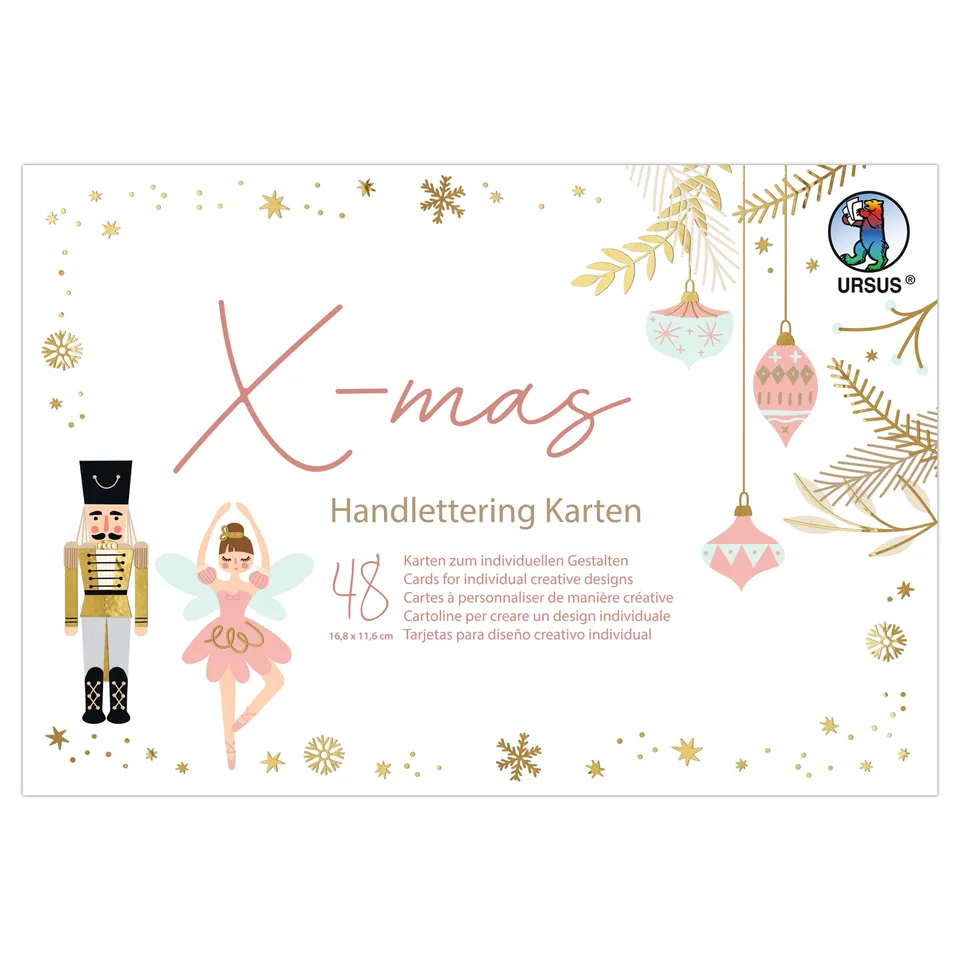 ursus-handlettering-karten-x-mas-2497-64-99f-48-st-ck-300-g-m-16-8-x-11-6-cm image 1