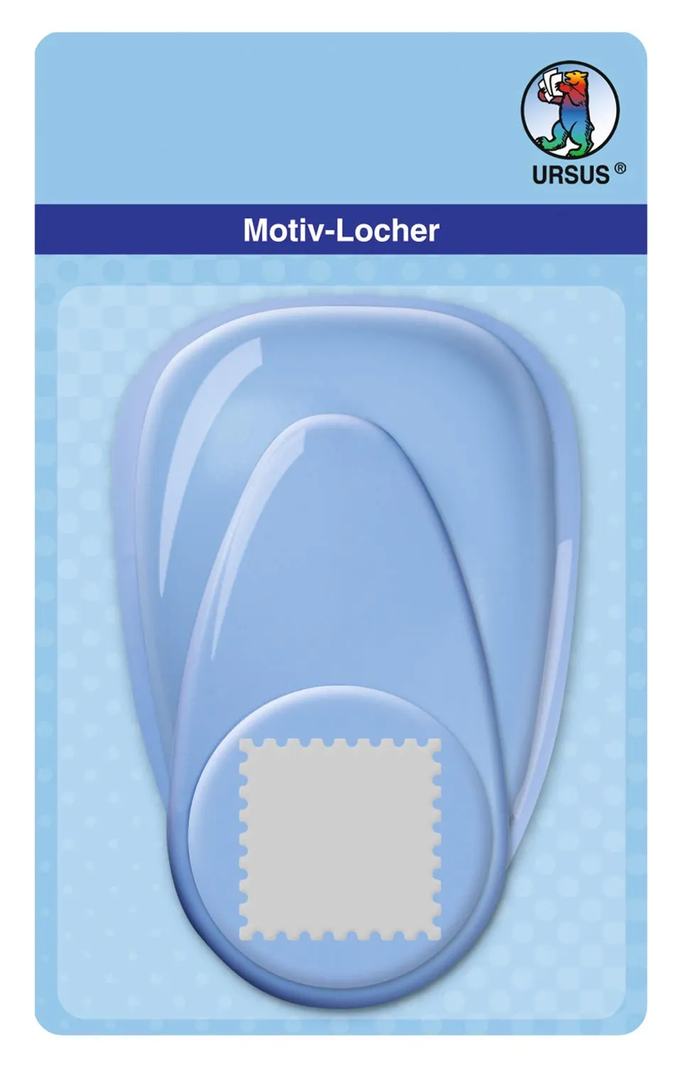 ursus-motivlocher-maxi-briefmarke-50-8-mm-blau-f-r-papier-160-220-g-m image 1