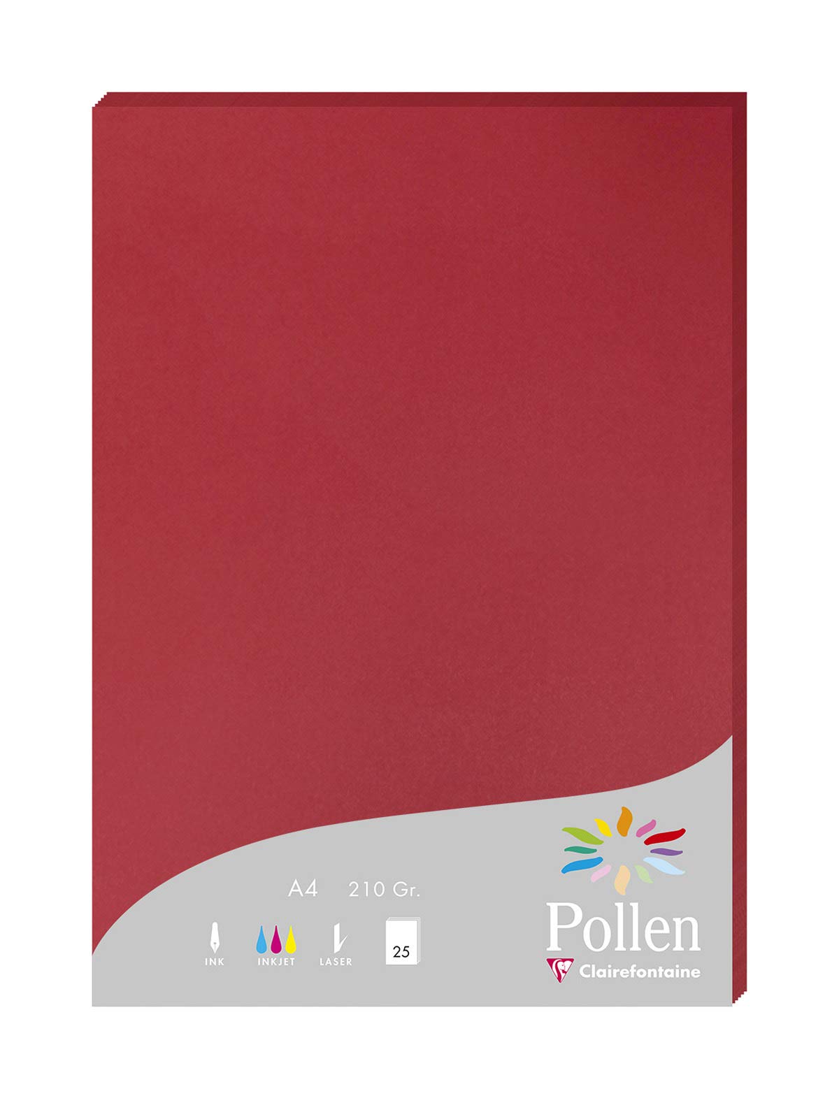 clairefontaine-pollen-24212c-karten-a4-210g-21x29-7-cm-kirschrot-25-st-ck image 1