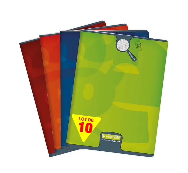 clairefontaine-calligraphe-schulhefte-a4-24x32-cm-90g-franz-sische-lineatur-10er image 1