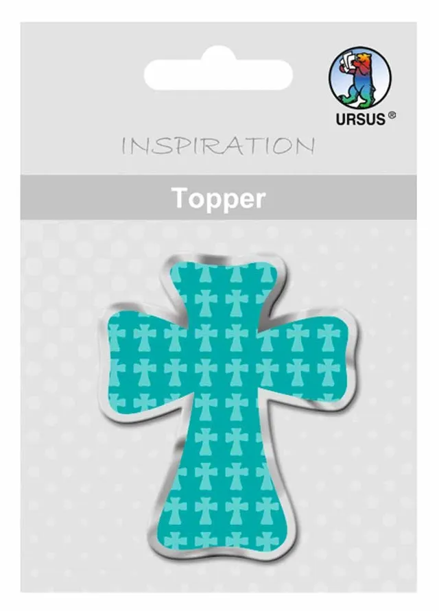 ursus-topper-joy-kreuze-silber-folienveredelt-6-5-cm-8-st-ck image 1