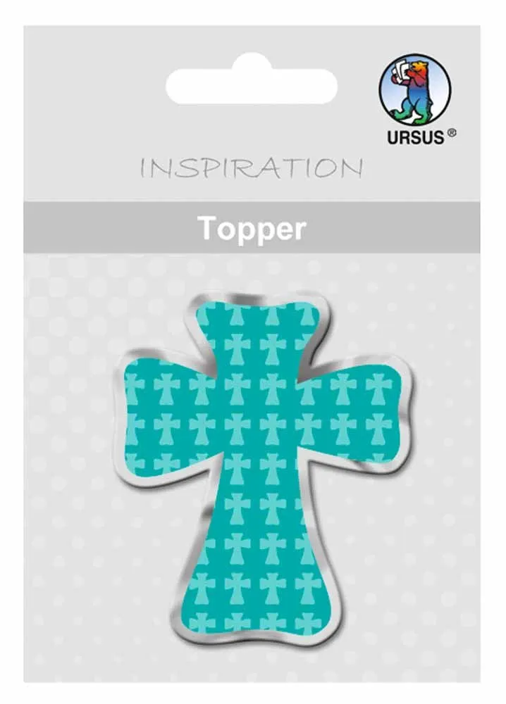 ursus-topper-joy-kreuze-silber-folienveredelt-6-5-cm-8-st-ck image 1