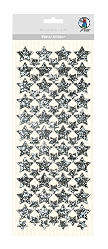 ursus-flitter-sticker-stern-silber-12-x-29-cm-selbstklebende-folienstoff-sticker image 2