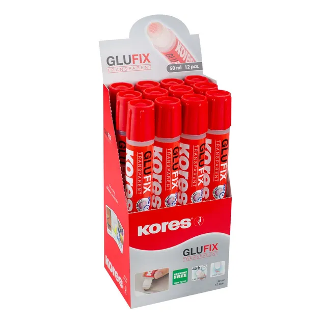 kores-glufix-fl-ssigkleber-transparent-tropffrei-12-x-50-ml image 1