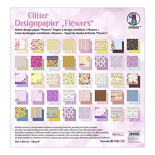 ursus-glitter-design-papier-flowers-71850099-motiv-fotokarton-30-5-x-30-5-cm-190 image 3