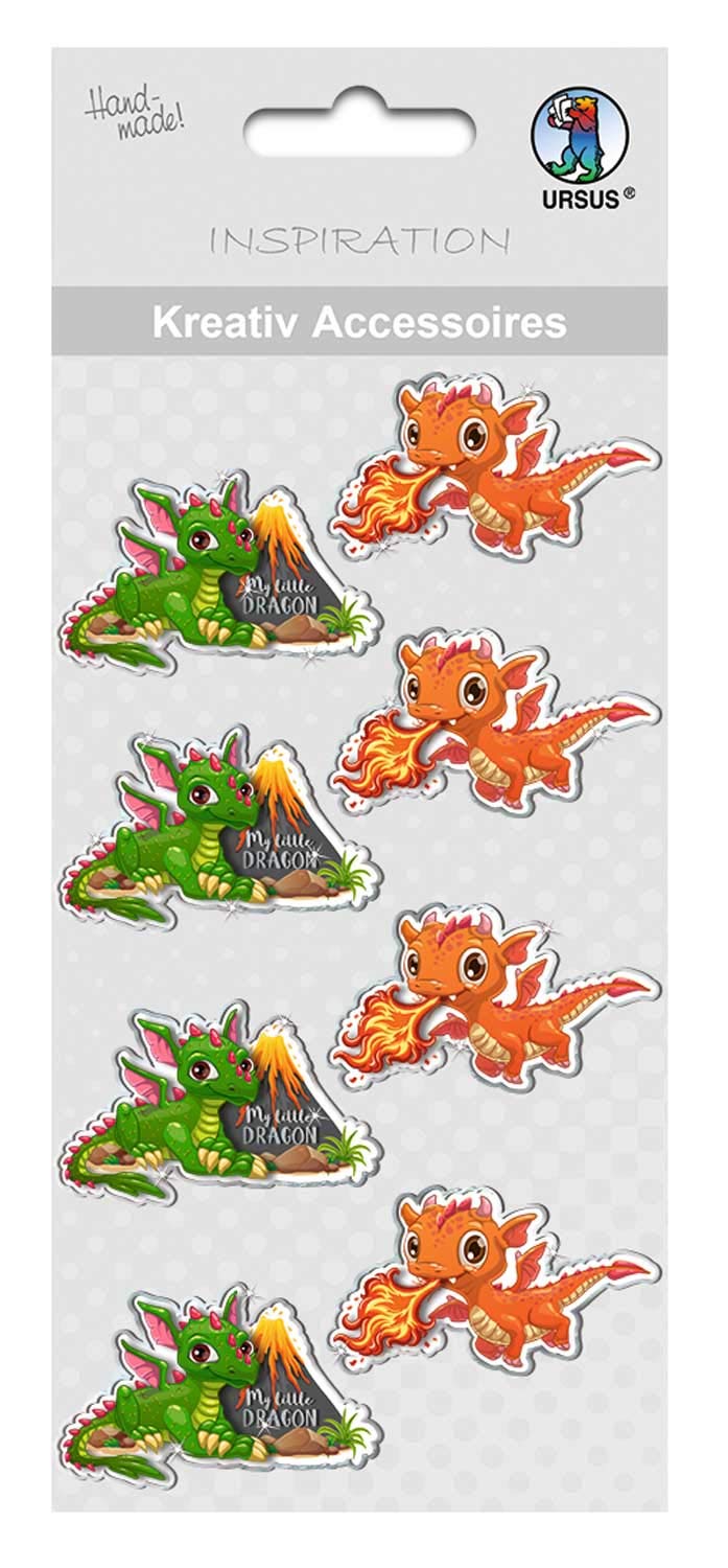 ursus-564000356f-kreativ-accessoires-1-selbstklebend-drache-8-st-ck image 1