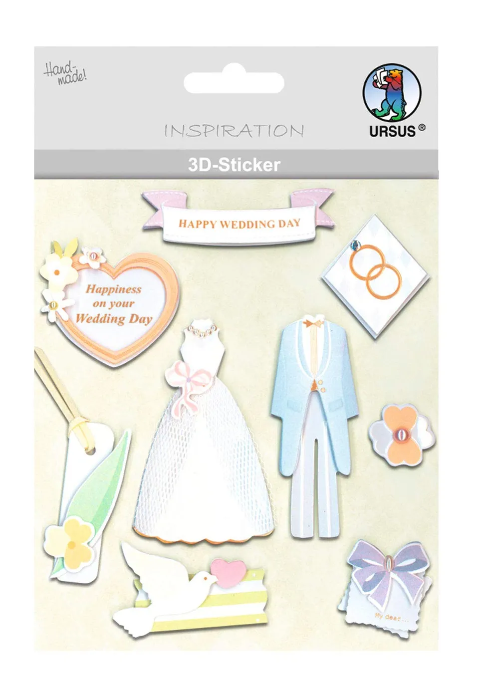 ursus-56420068-3d-sticker-hochzeit-motiv-68-selbstklebend image 1
