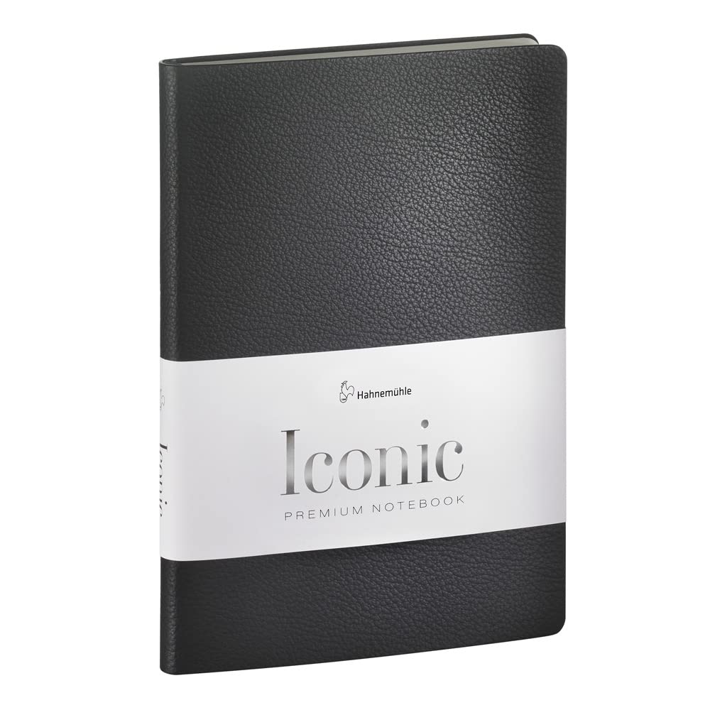 hahnem-hle-finenotes-iconic-notebook-a5-punktiert-100g-m-echtleder-schwarz image 1
