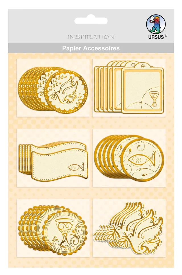 ursus-56500055-papier-accessoires-charity-christliche-symbole-gold-creme-36-st-c image 1