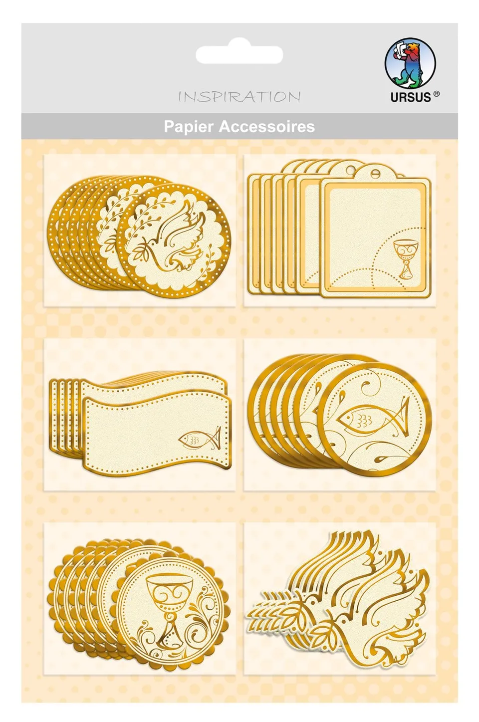 ursus-56500055-papier-accessoires-charity-christliche-symbole-gold-creme-36-st-c image 1