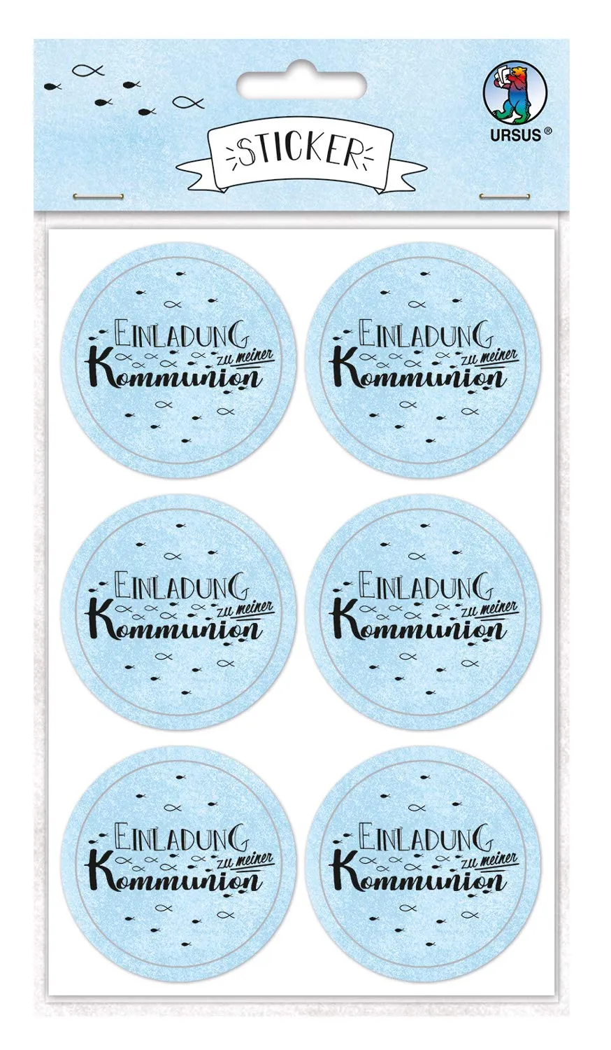ursus-sticker-einladung-zu-meiner-kommunion-hellblau-24-st-ck-4-8-cm image 1
