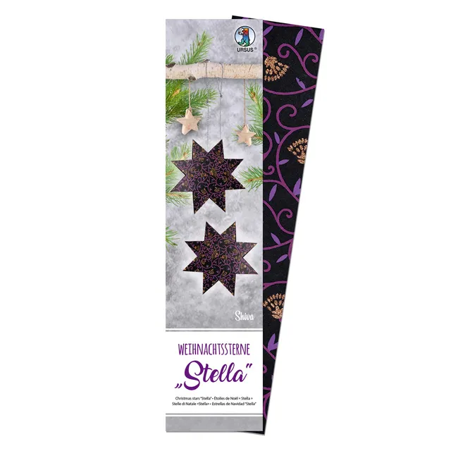 ursus-weihnachtsstern-stella-shiva-faltstern-set-schwarz-lila-kupfer image 1