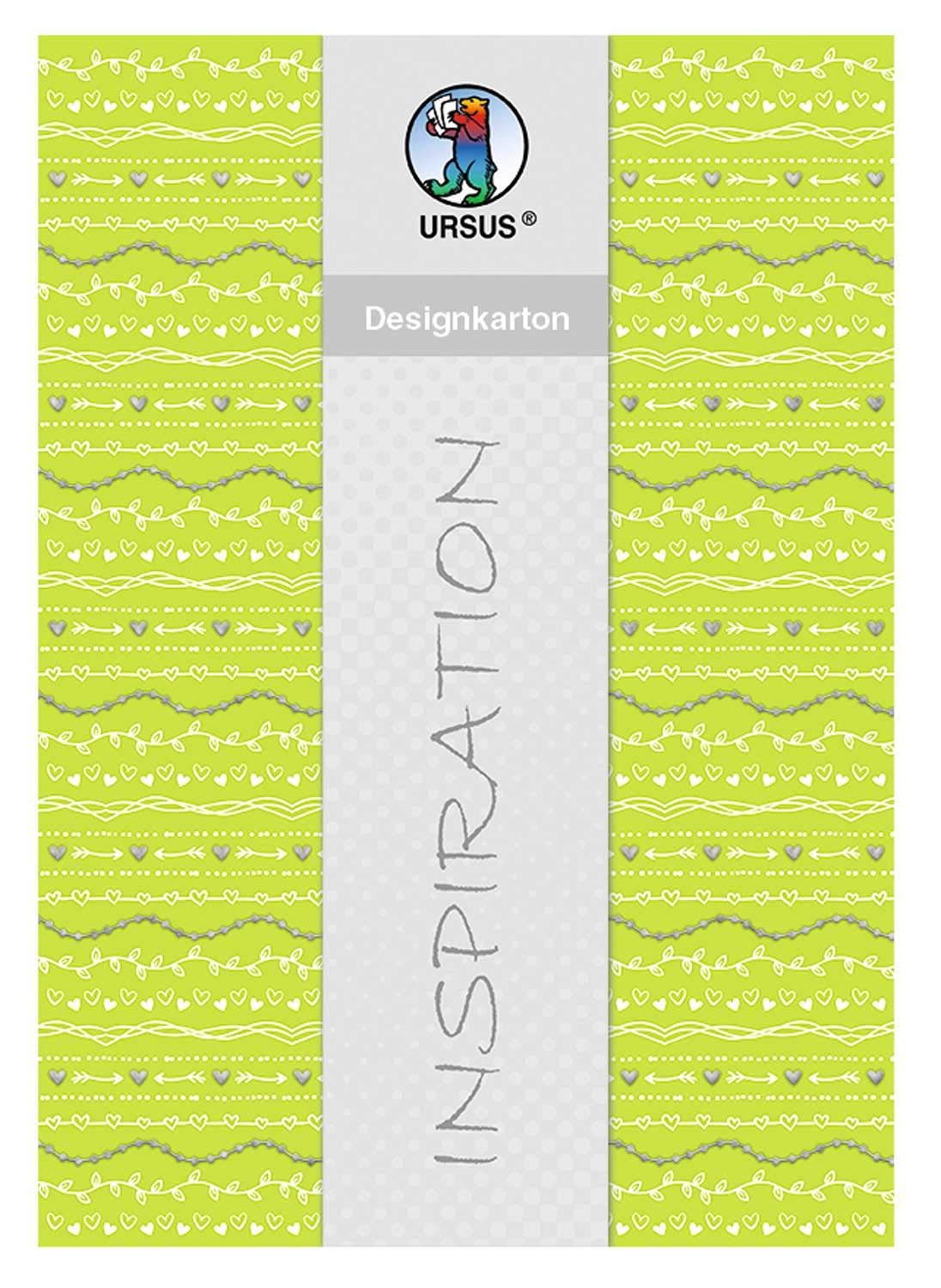 ursus-designkarton-hochzeit-gr-n-din-a4-200-g-qm-25-blatt-silber-folienveredelt image 1