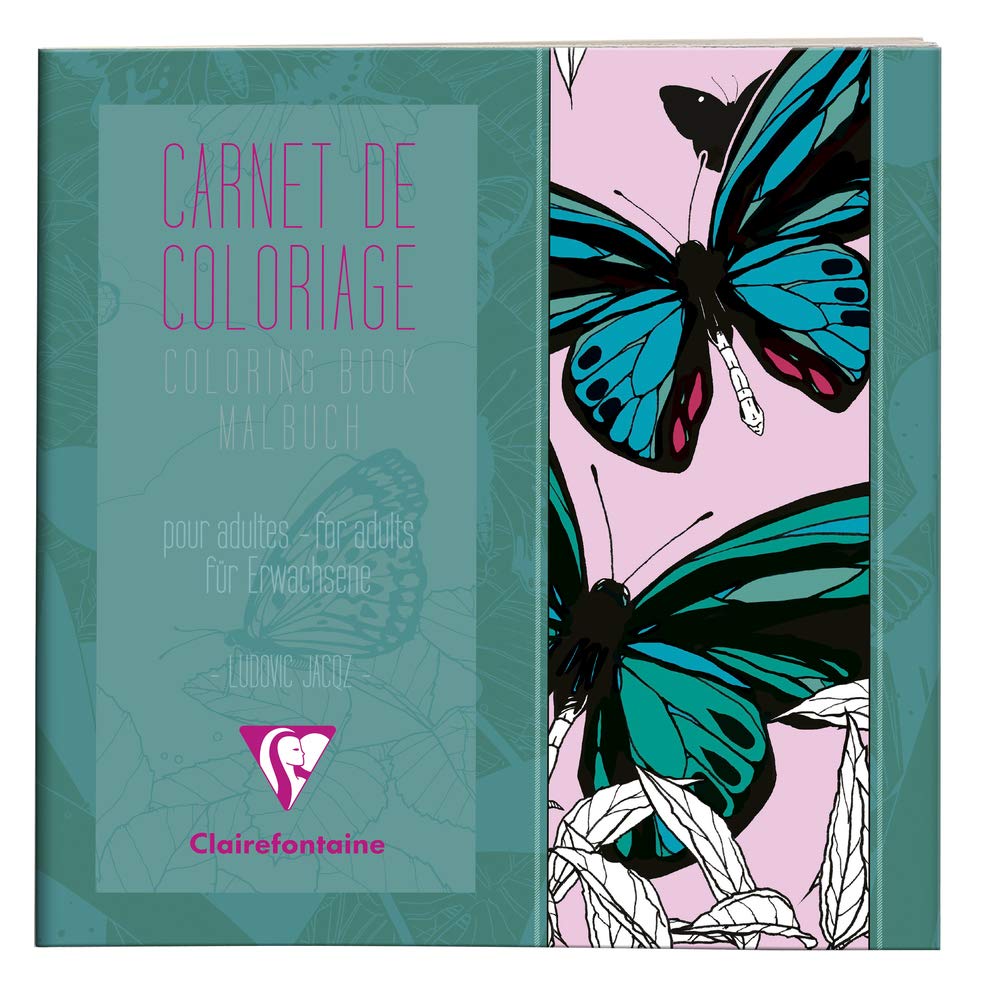 clairefontaine-97507c-malbuch-f-r-erwachsene-schmetterlinge-20x20-cm-36-muster image 1