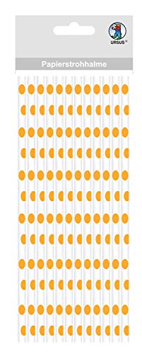 ursus-56770024-papierstrohhalme-punkte-orange-l-19-5-cm-12-st-ck image 2
