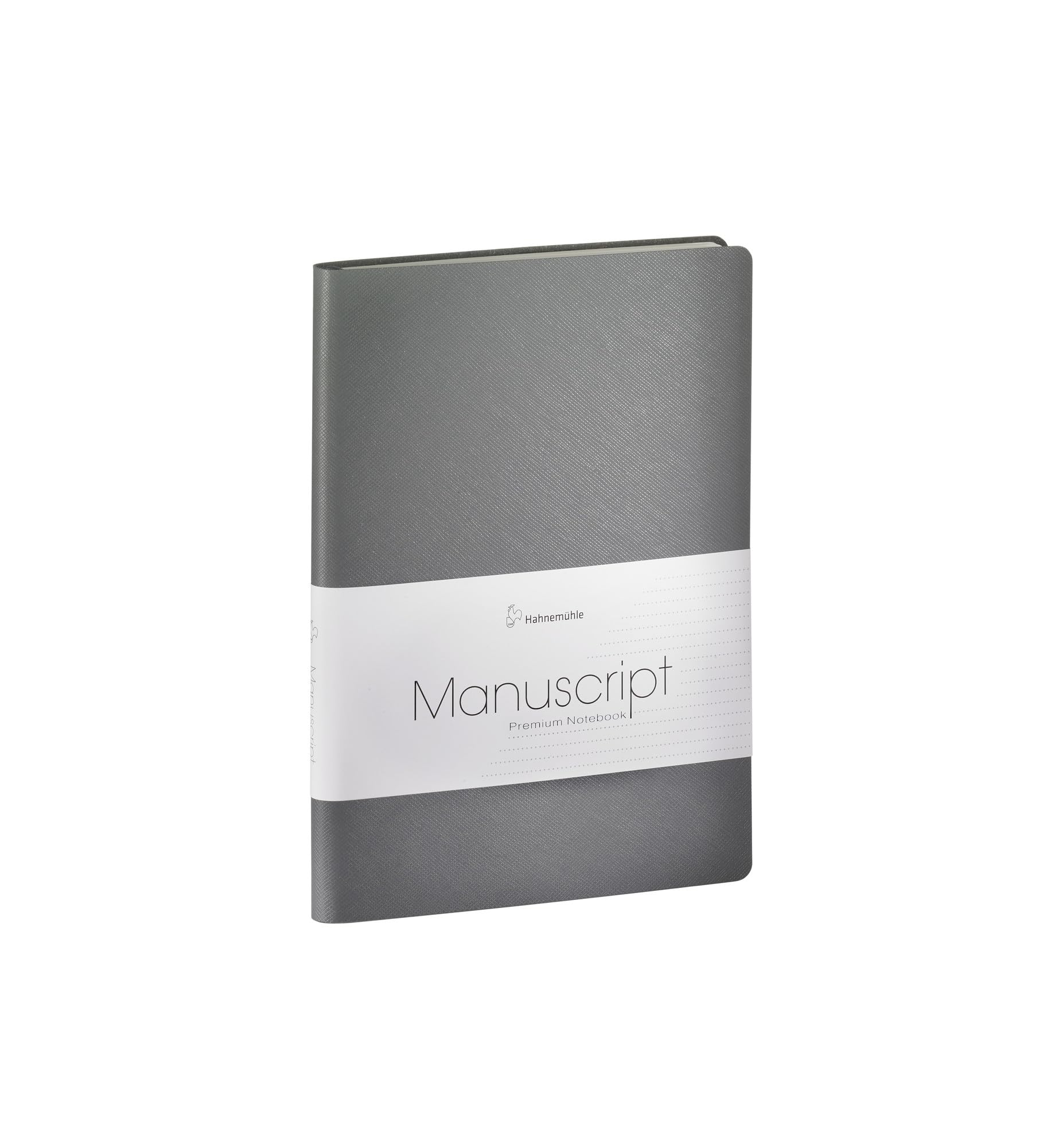 hahnem-hle-finenotes-manuscript-notizbuch-a5-punktiert-100g-m-recyclingleder-gra image 1