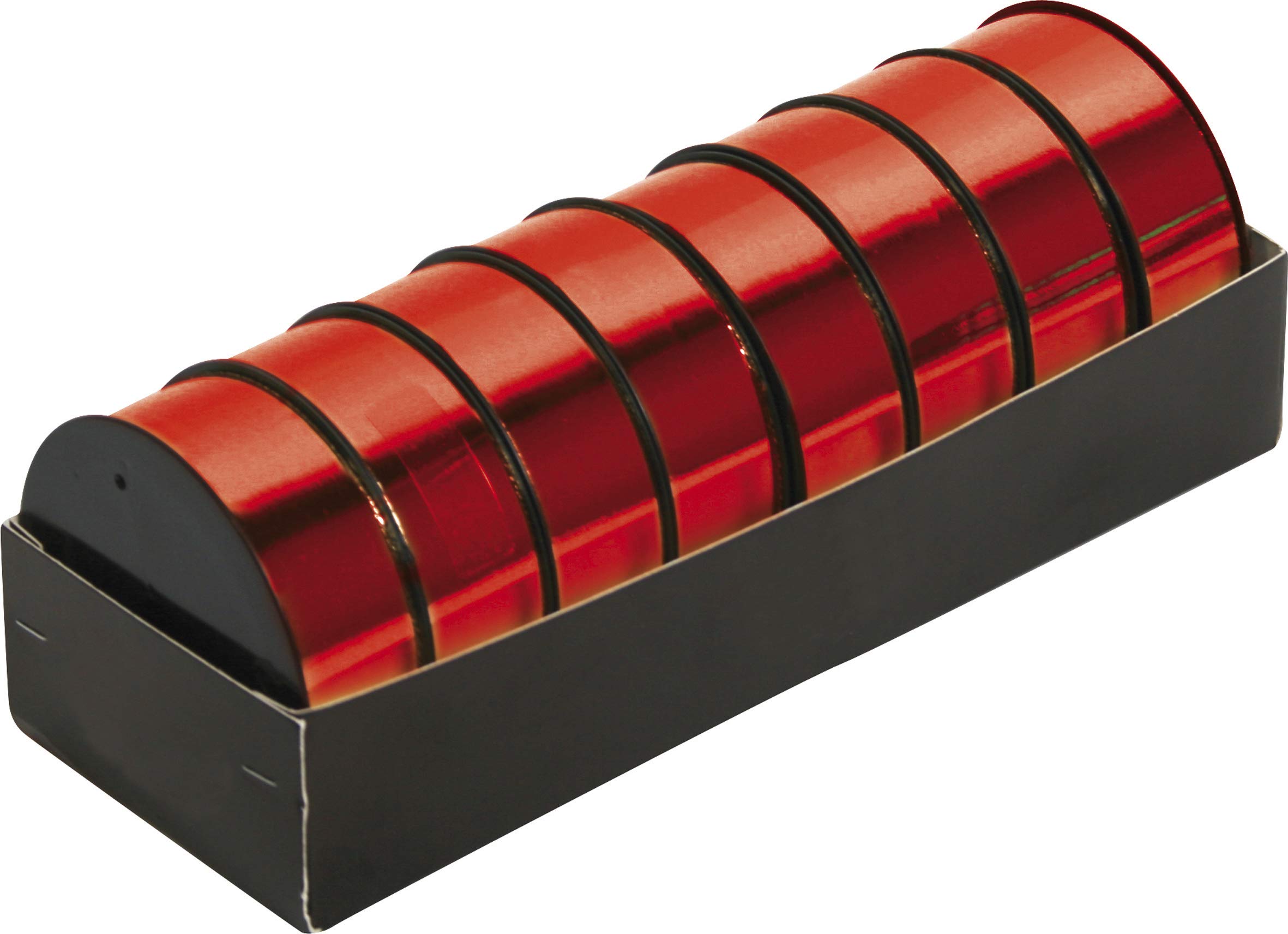clairefontaine-geschenkband-spule-gl-nzend-25m-x-10mm-rot-metallic-effekt image 1