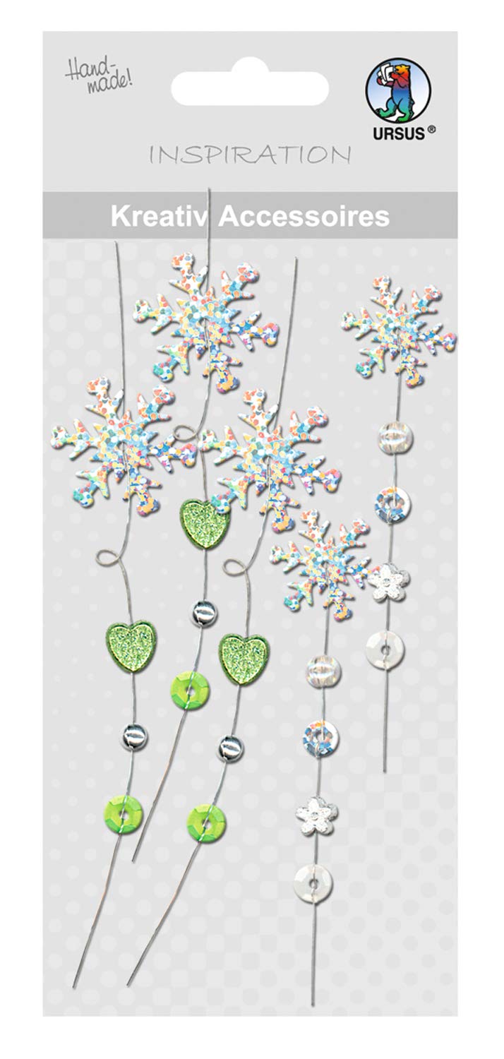 ursus-564000171-kreativ-accessoires-schneeflocke-holografisch-selbstklebend-5-st image 1