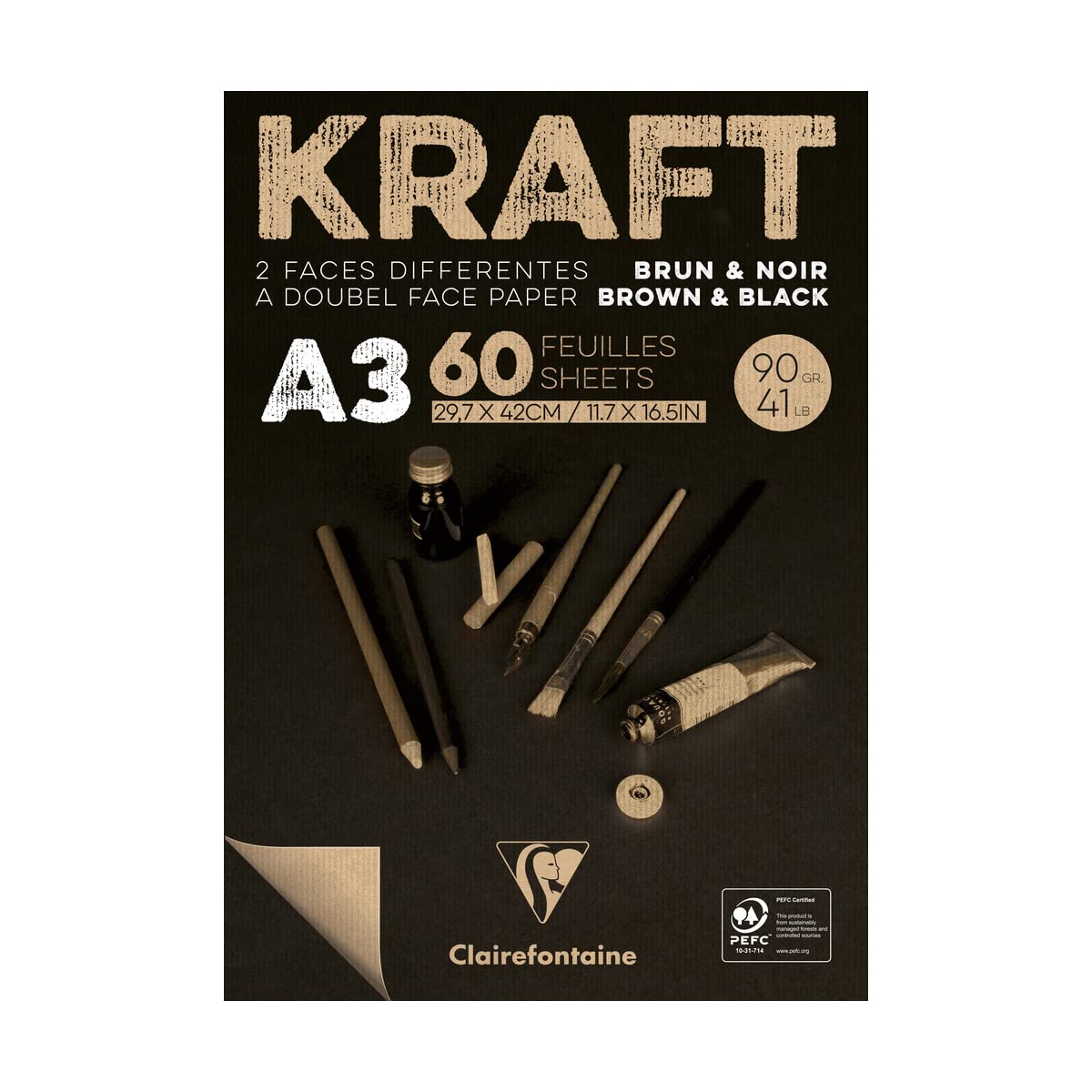 clairefontaine-975818c-block-kraftpapier-din-a4-60-blatt-90g-doppelseitig image 3