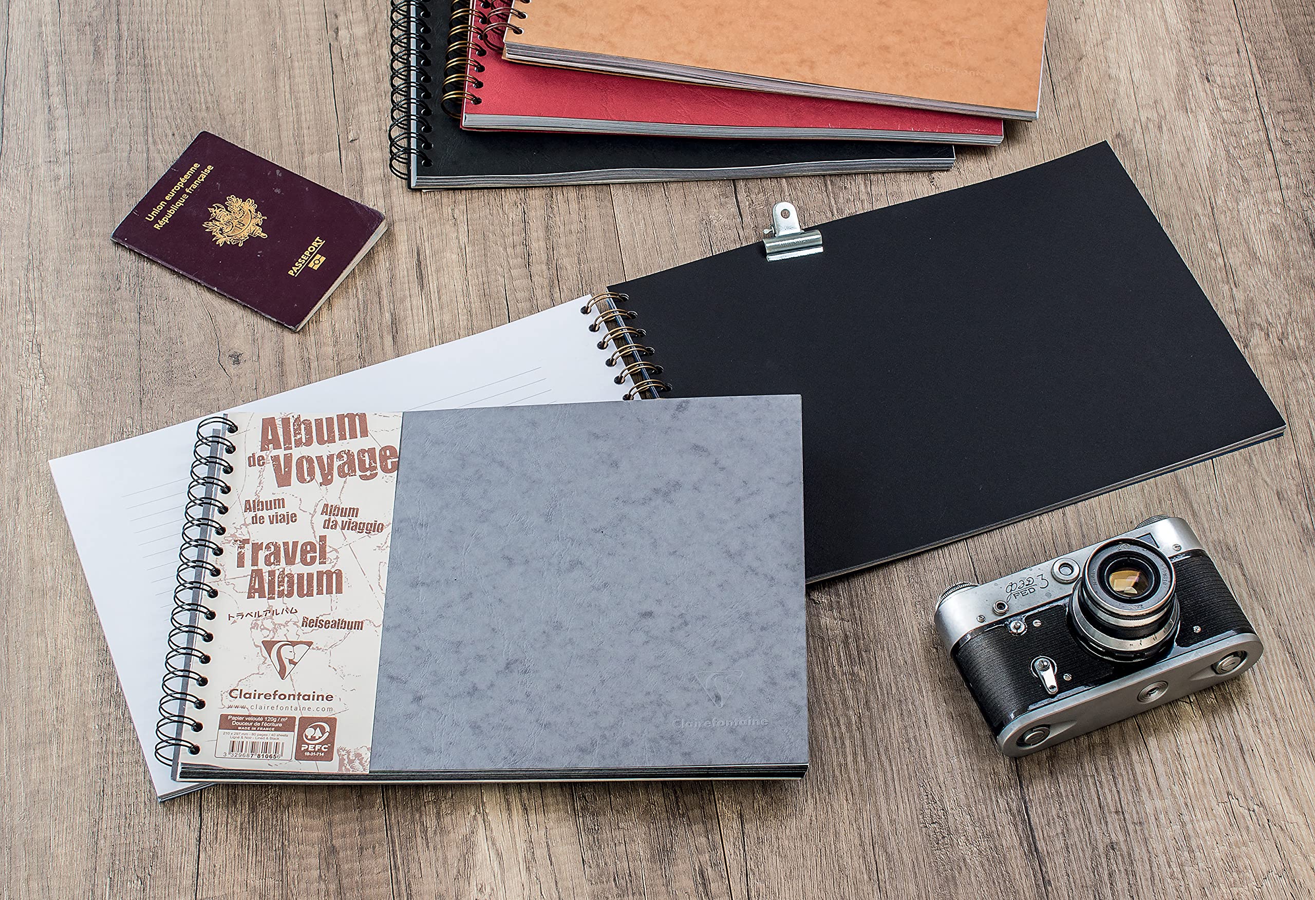 clairefontaine-age-bag-reisealbum-din-a4-quer-liniert-blanko-tabakbraun image 4