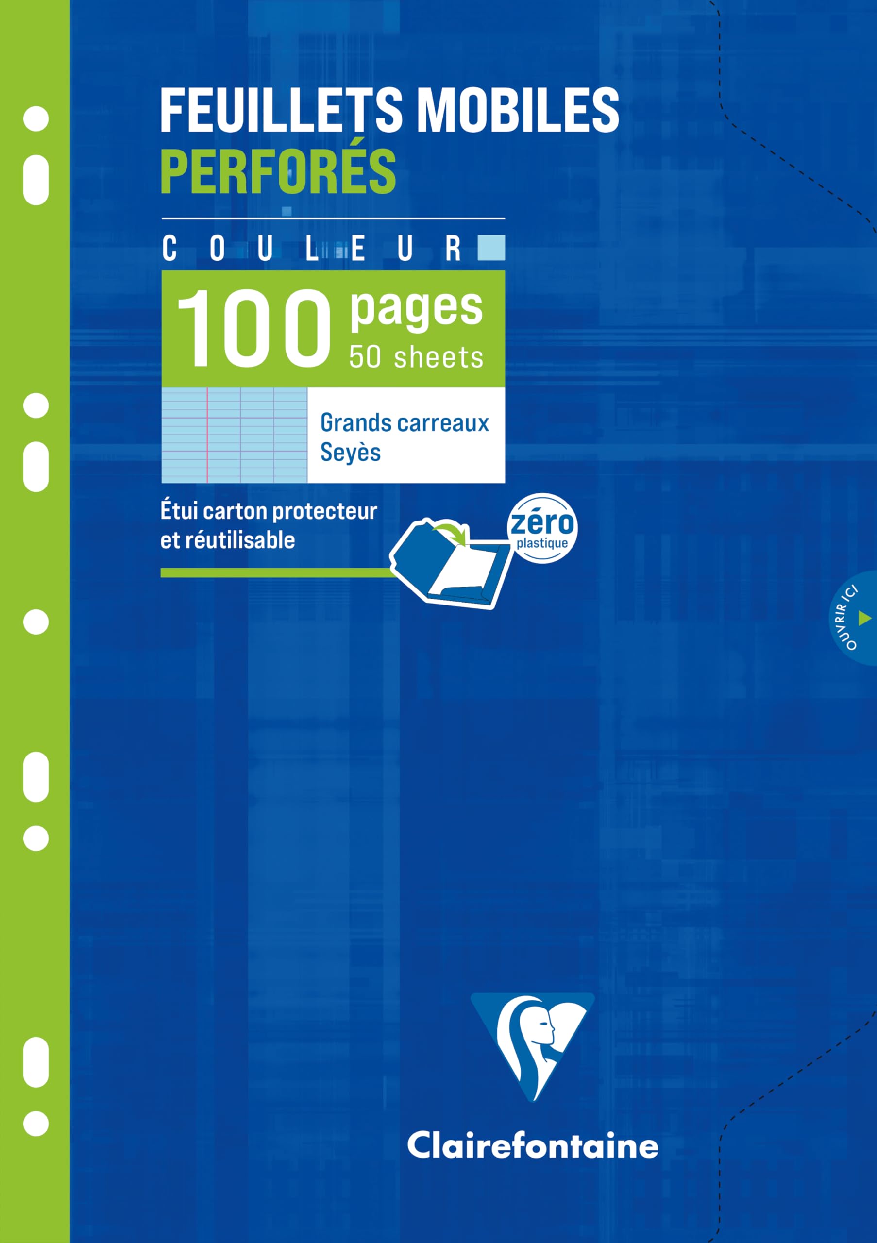 clairefontaine-ringbucheinlagen-a4-kariert-90g-blau-50-blatt image 7