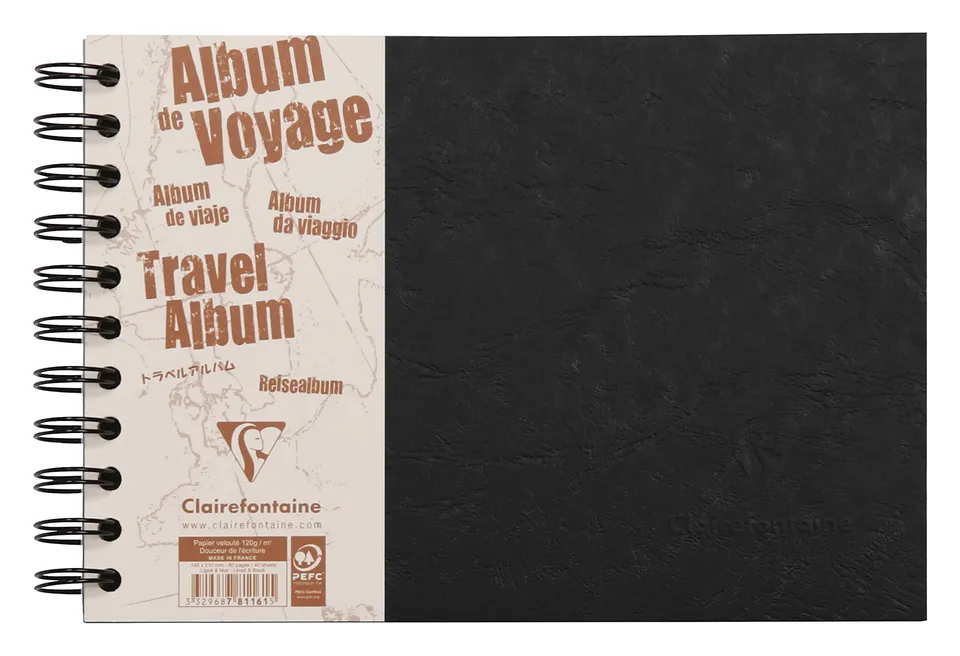 clairefontaine-age-bag-reisealbum-din-a5-quer-14-8-x-21-cm-liniert-40-blatt-schw image 1