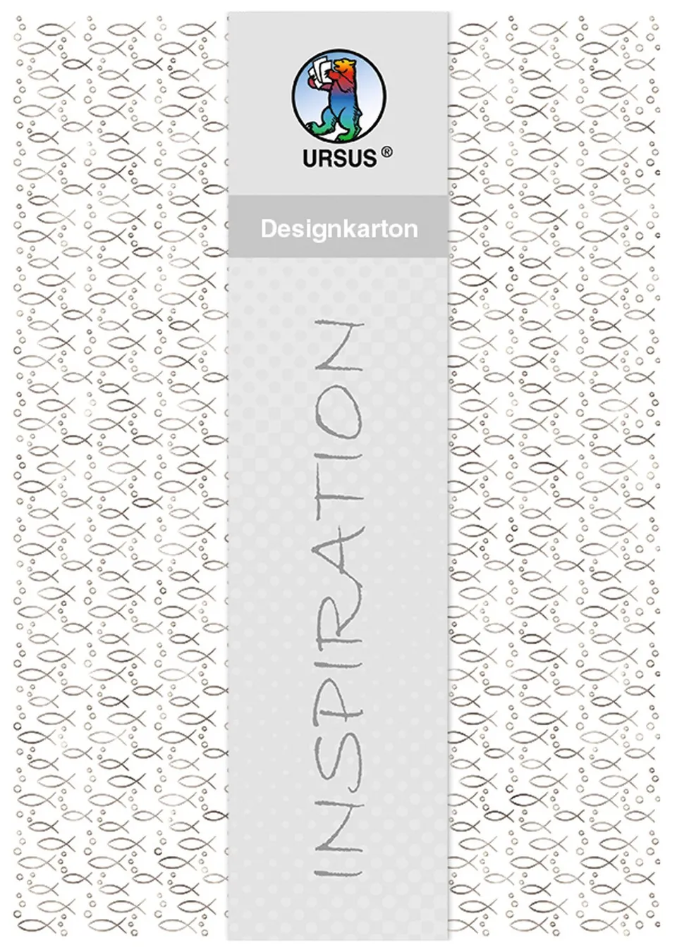 ursus-designkarton-200-g-qm-din-a4-fische-wei-silber-5-blatt image 1