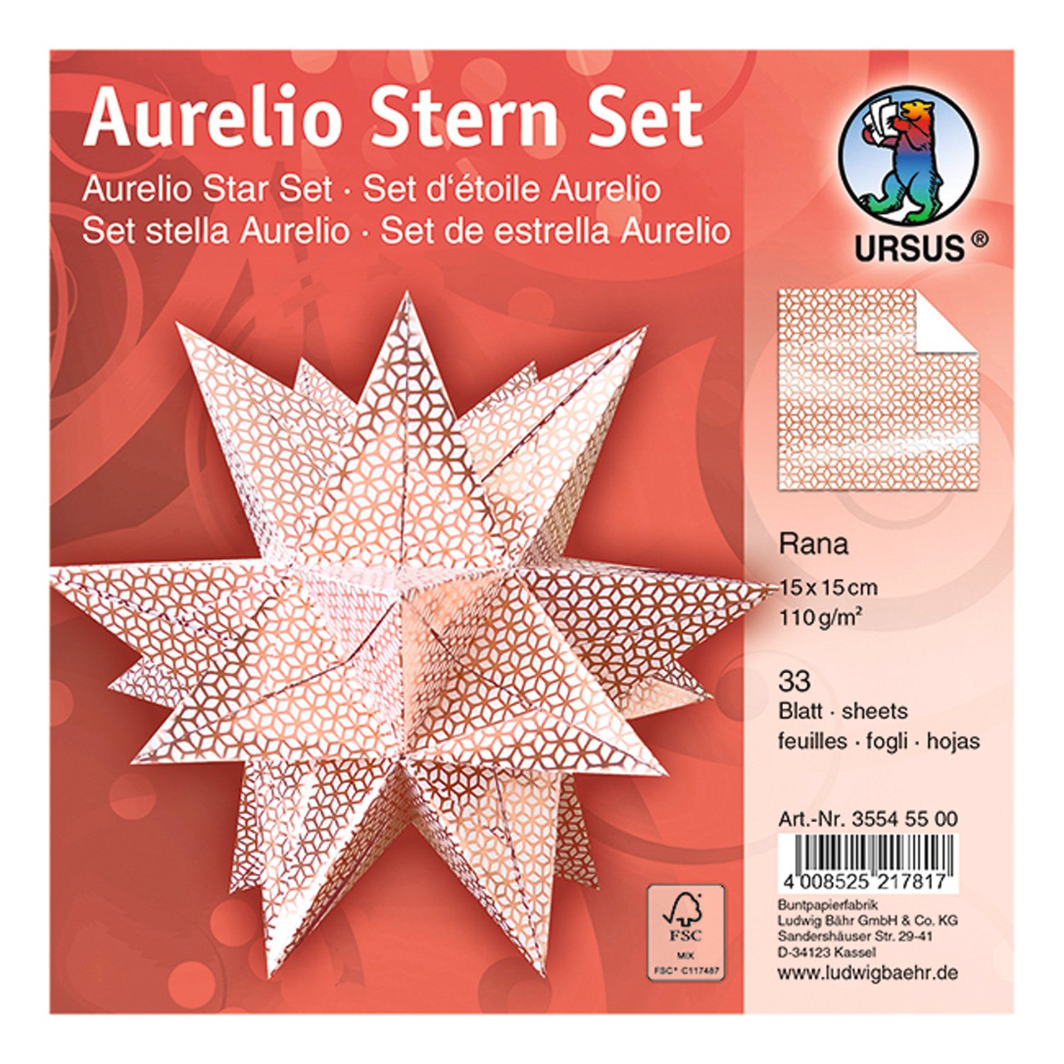 ursus-35545500f-faltbl-tter-aurelio-stern-rana-wei-ros-15x15-cm-33-blatt image 1
