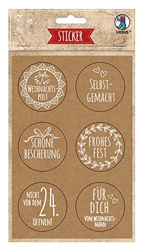ursus-sticker-weihnachtspost-kraftpapier-24-st-ck-selbstklebend-4-8-cm image 8